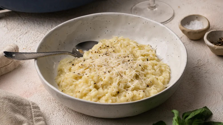 parmesan risotto in bowl