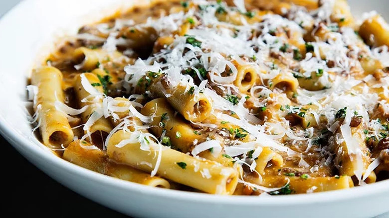 pasta with parmesan and lentils