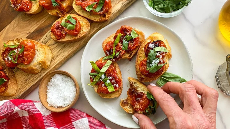 Bruschetta on crostini