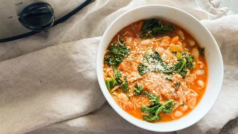 bowl of chicken ribollita