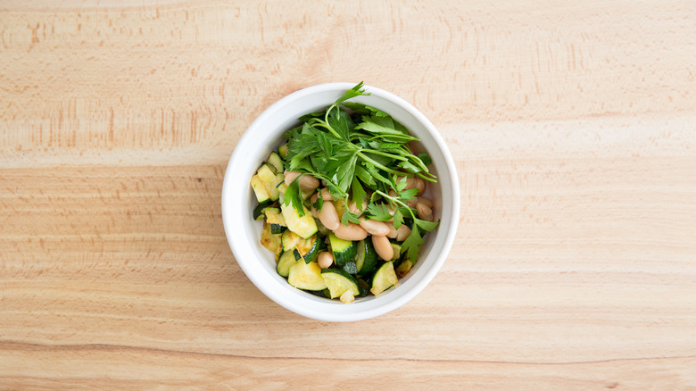 green dipping sauce ingredients in bowl