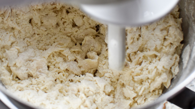 dough in a mixer