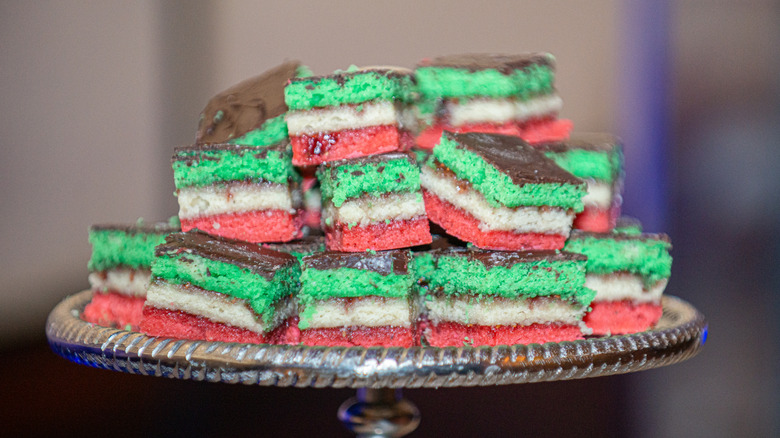 Italian rainbow cookies platter