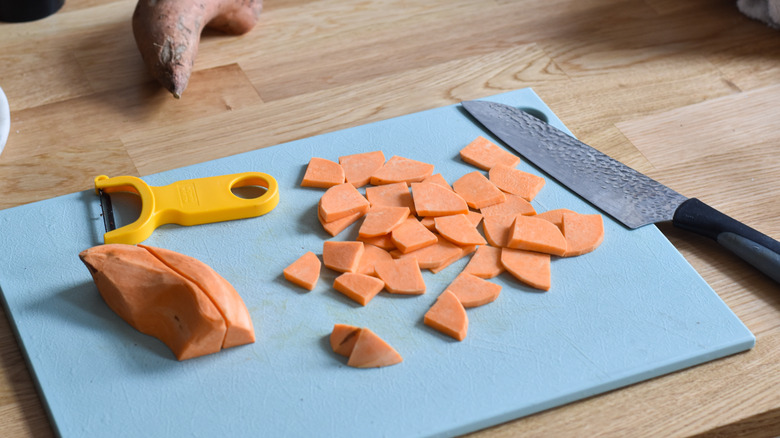 chopped sweet potato