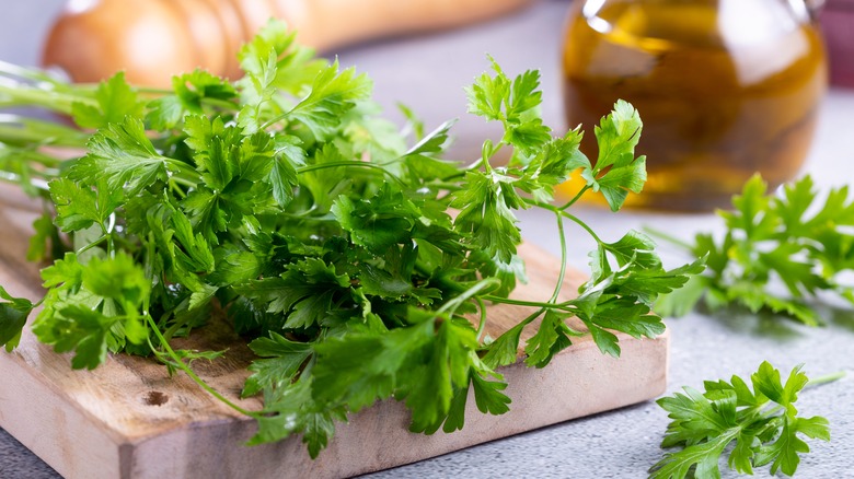 parsley and olive oil