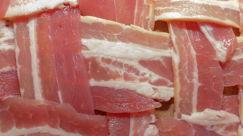 raw bacon lattice pattern