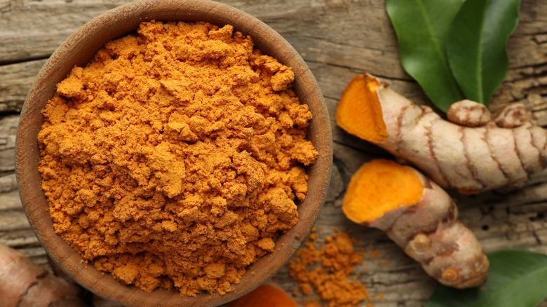 bowl of turmeric powder