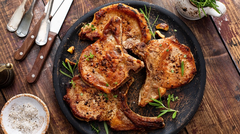 pork chops in pan