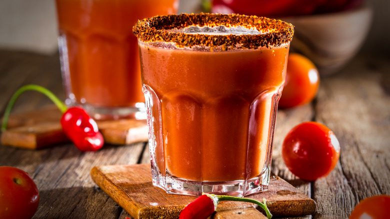 Smoked ground chili Bloody Mary