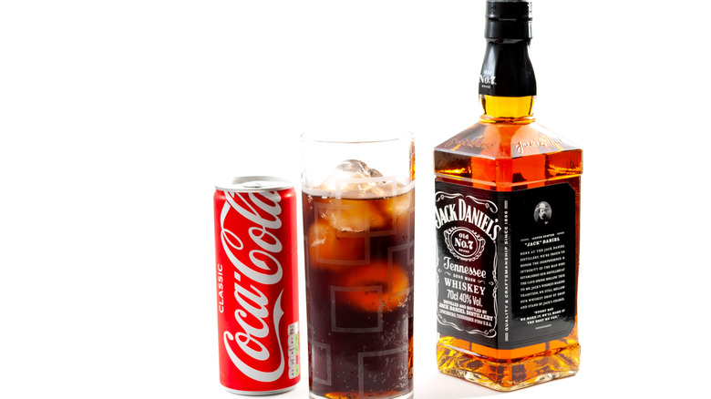 Jack Daniel's whiskey and Coke