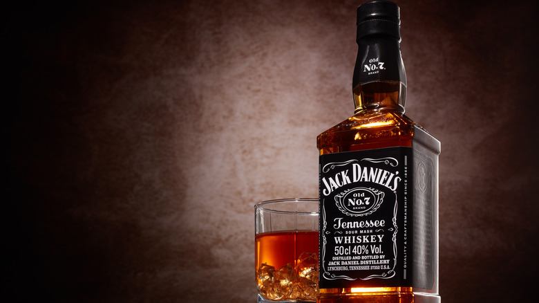 Jack Daniel's whiskey and glass