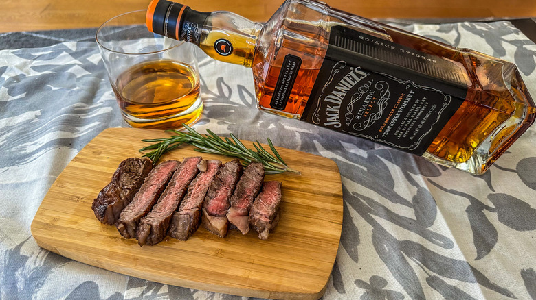 Jack Daniel's neat with steak