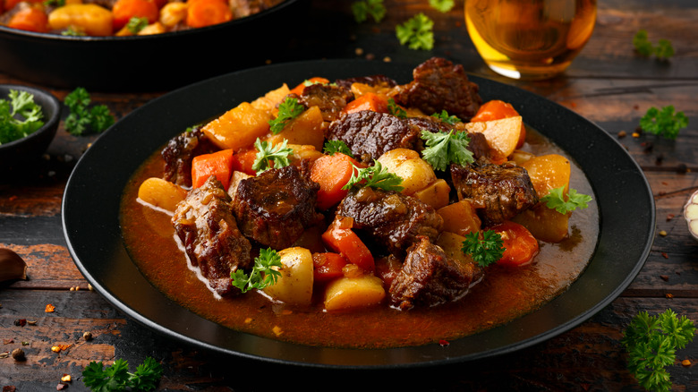 Beef stew with carrots and potatoes