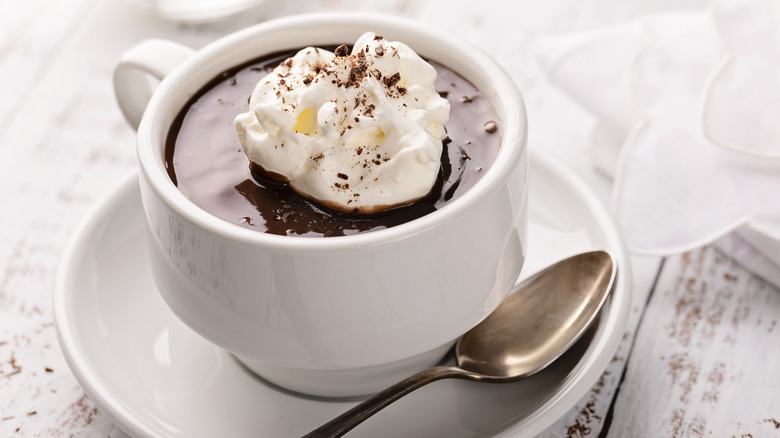 mug of hot chocolate with whipped cream