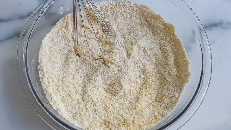 dry ingredients whisked together in a bowl