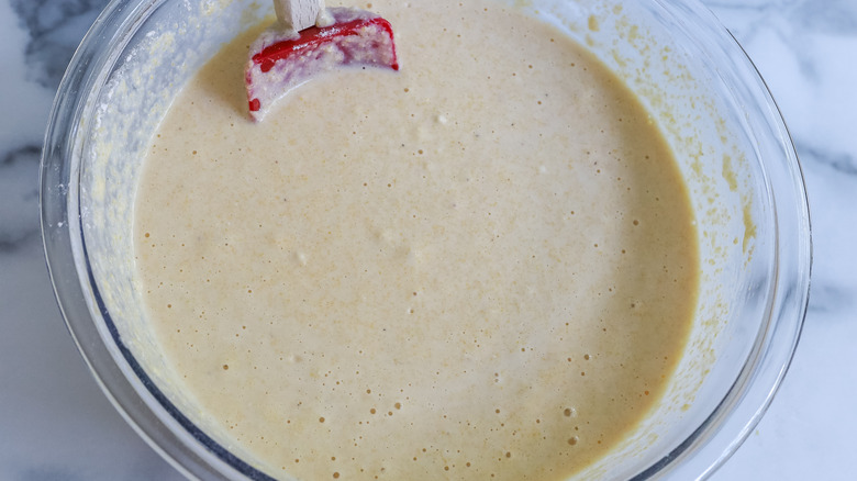 wet waffle batter in a bowl