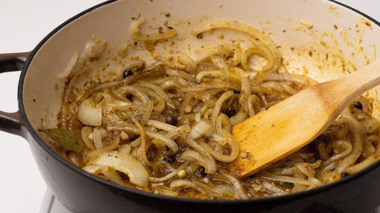 Onion and spices cooking