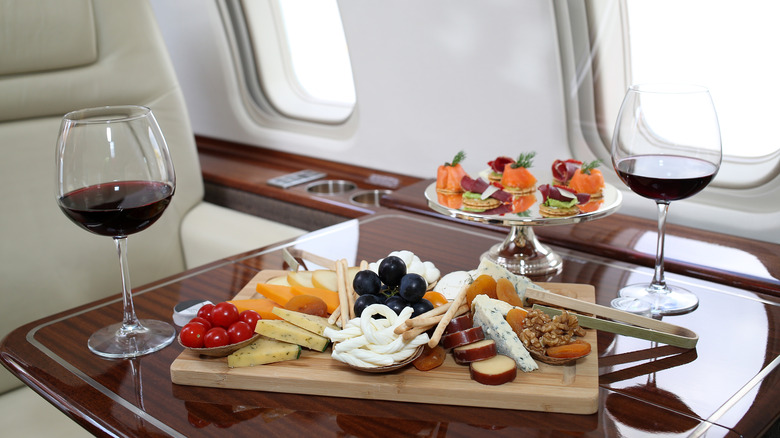 cheese board on plane