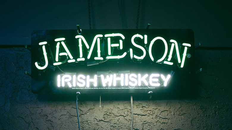 Jameson whiskey neon sign