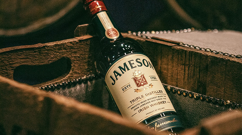 Bottle of Jameson in crate