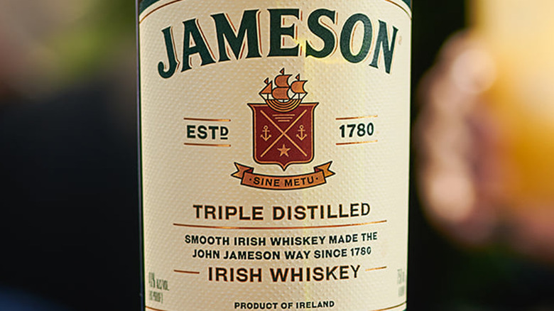 Close up of Jameson label