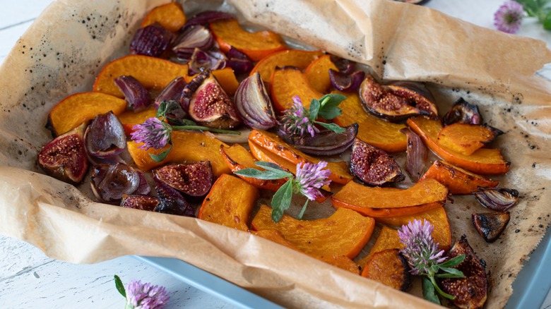 Red Kuri squash roasted with figs