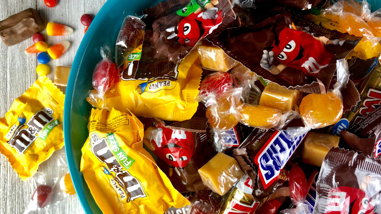 Bucket of halloween candy