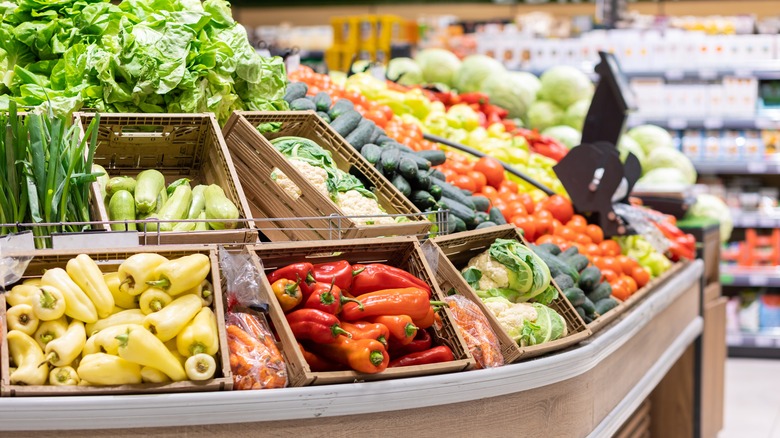 The produce section of a grocery store