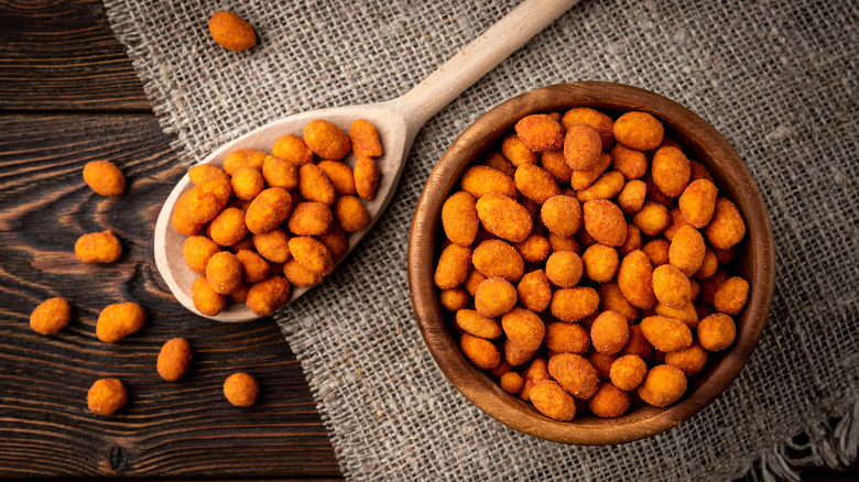 spicy peanuts in a bowl