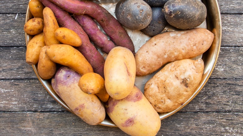 top down view of sweet potatoes