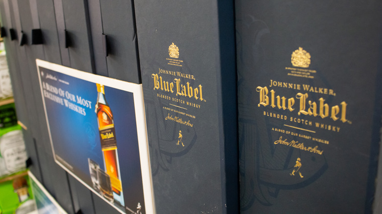 Blue Label boxed on shelf