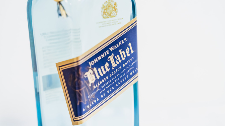 Empty bottle of Blue Label