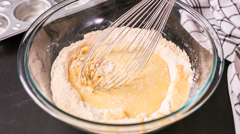 Cornmeal batter with whisk