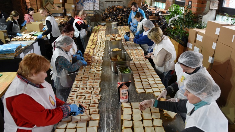 World Central Kitchen volunteers help craft meals