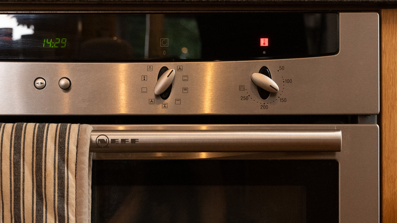 preheating an oven