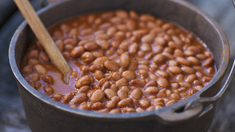 Batch of homemade baked beans