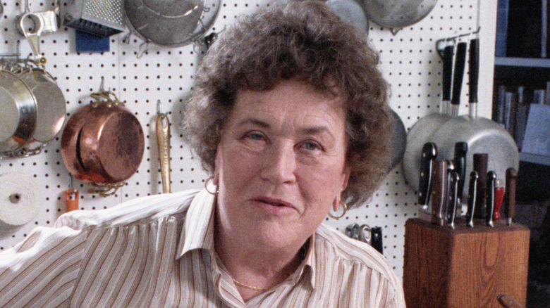 Julia Child in her kitchen