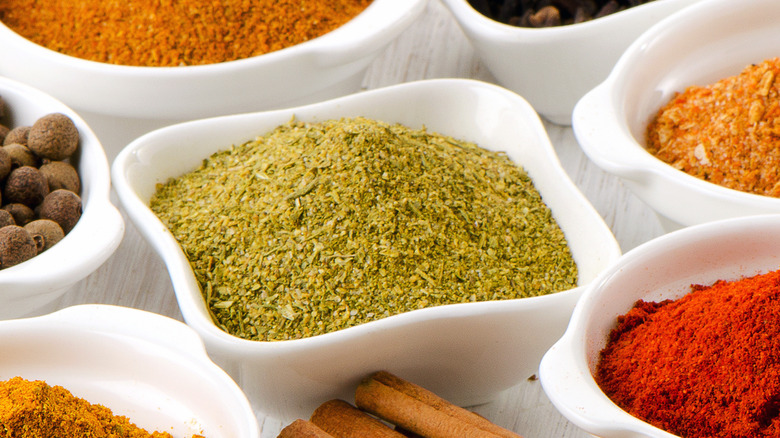 Dried juniper powder in bowl