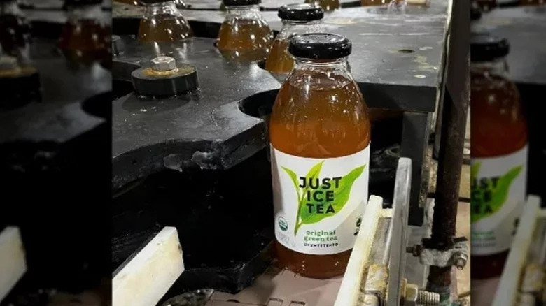 A bottle of Just Ice Tea is made