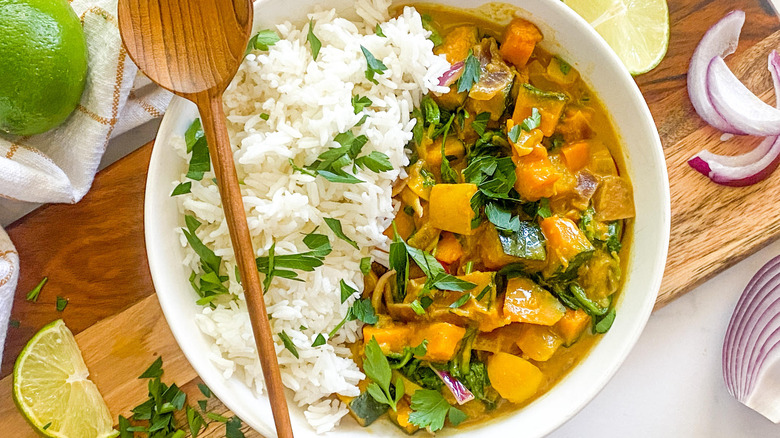 kabocha squash curry with rice 