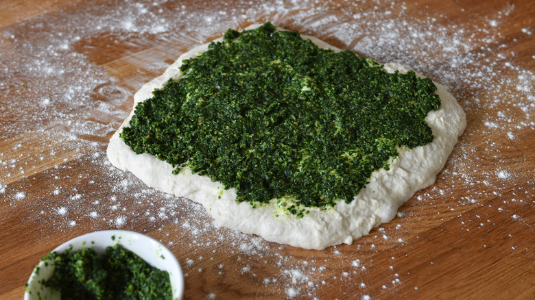 pesto on sourdough