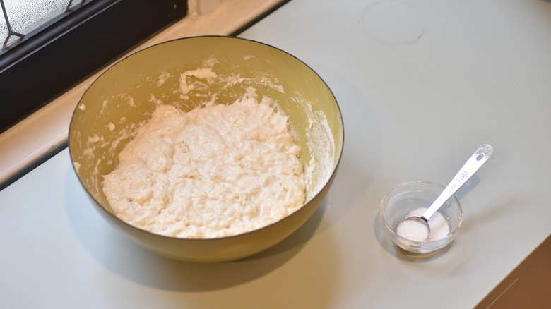 adding salt to sourdough