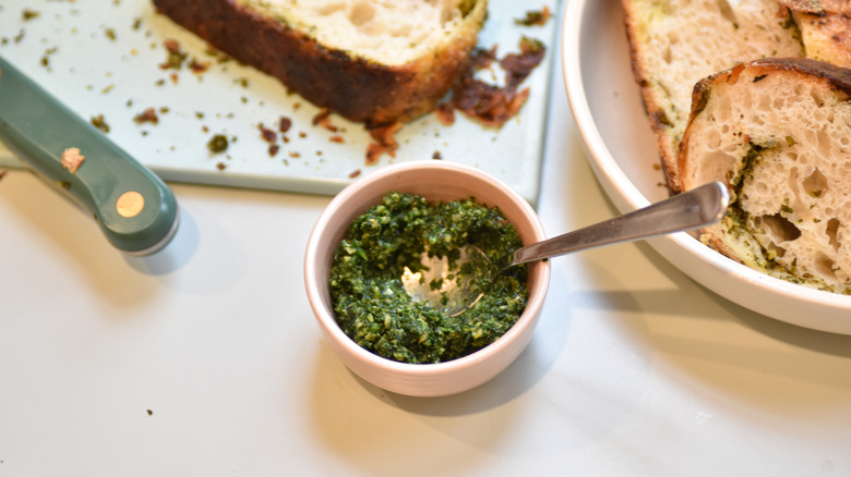 bowl of kale pesto