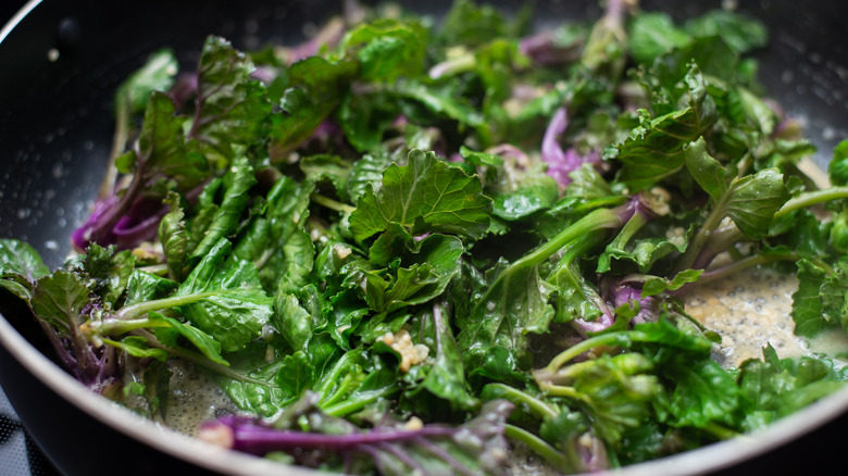 Kalettes in pan