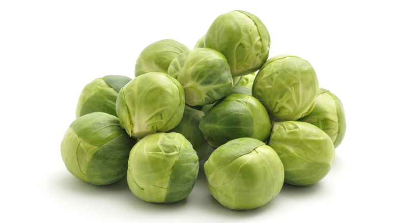 Brussels sprouts against white