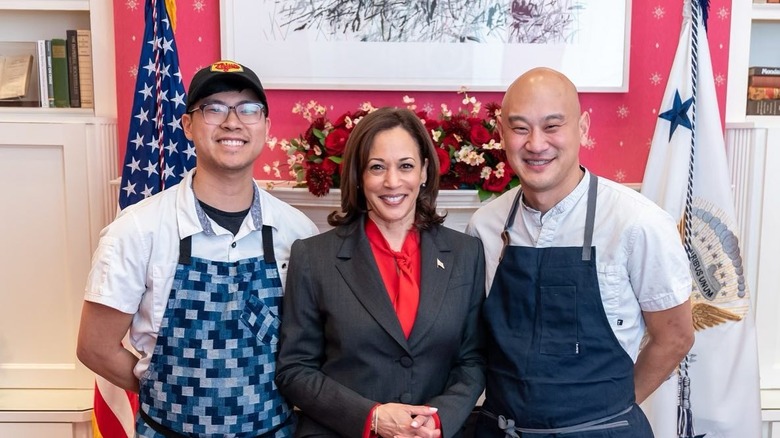 Kamala Harris with D.C. chefs