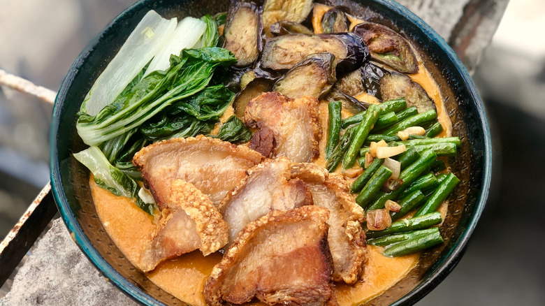 kare kare ingredients in bowl