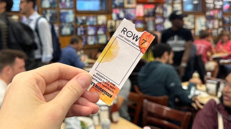 Row 7 x Katz's ticket inside deli