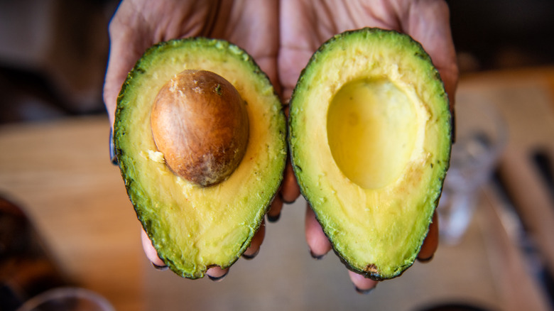 ripe open avocado