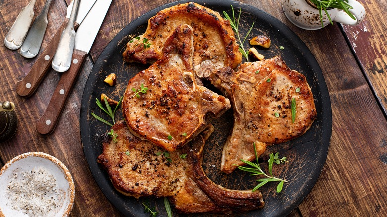 prepared pork chops